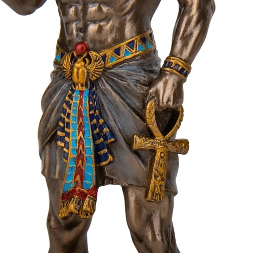 Veronese Egyptian God Amon Figurine • Bronze Finish • 26cm • Mythical Decor - Picture 4 of 6