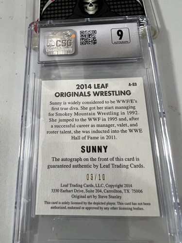 sunny 2014 leaf originals wrestling alt art blue 3/10 csg 10 on card auto - Picture 10 of 10