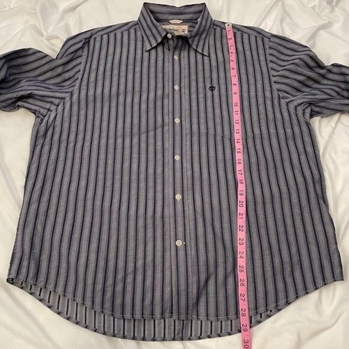Timberland Langarm Button Down Hemd für Herren Größe Large blau gestreift - Bild 8 von 8