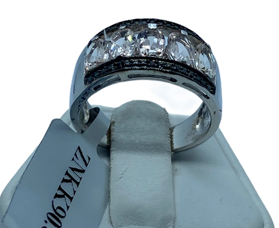 Morganite & Champagne Diamond 925 Sterling Silver Ring Size P-Q / 8 -2.01 Carats - Image 2 of 4