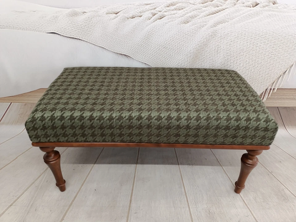 Houndstooth bench, Dining table bench, Piano bench, Hallway bench, Vanity bench - Image 4 of 4