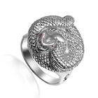 Men's Snake Serpent Ruby Ring in 14k White Gold 7 to 14 size