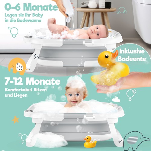 KIDIZ® Baby Badewanne Babywanne Klein Kinder 0-24 Monate Duschwanne Badebecken - Bild 17 von 46