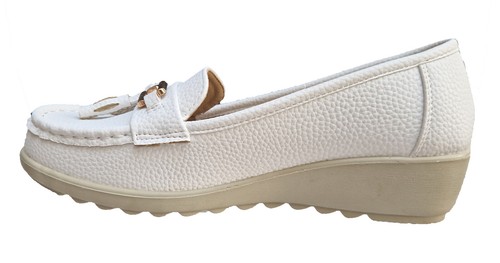 Cushion Walk Ladies Loafers Wedge Tassel Buckle Comfort Shoes Casual Work Soft - Picture 22 of 28