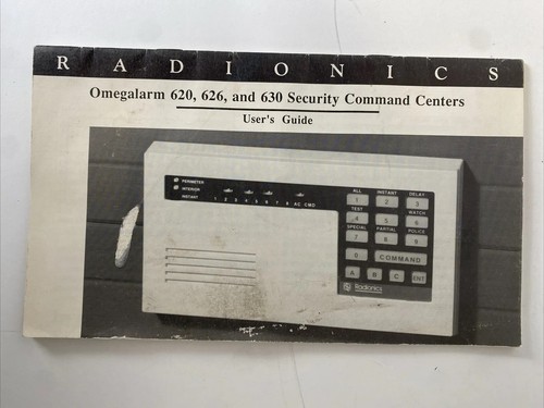 Radionics Omegalarm 620/626/630 Security Command Center Instruction manual 1988