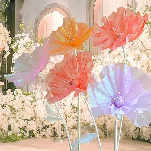 Grande Espositore da Terra Artificiale Realistico Fiori di Seta Decorazione Festa Fiori Finti - Foto 4 di 33