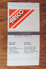 ABSCO TRUCK CO. MATCHBOX COVER: QUEBEC CITY & WESTFIELD, MA MATCHCOVER -B27