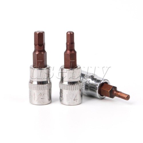 6 pcs S2 Alloy Steel Metric 1/4" Drive Hex Bit Sockets Set for Parbuckle Screw - Picture 2 of 8