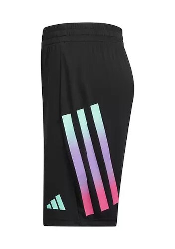 adidas AEROREADY Boys' (Kids) Black Gradient Bold 3 Stripe Shorts (AH5695) XL - Picture 2 of 7