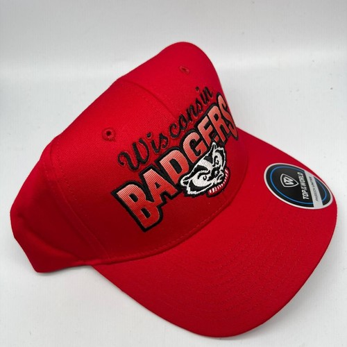 Wisconsin Badgers NCAA Top of the World Hat Snapback Cap Red New Men - Picture 3 of 7
