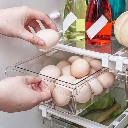 Clear Plastic Fridge Organisers Kitchen Cupboard Food Holder Storage Tray - Picture 11 of 16