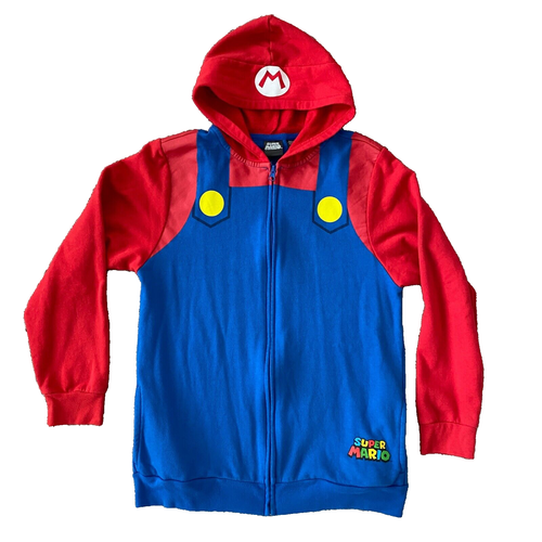 Nintendo Super Mario Luigi Kids Cosplay Gaming Zipup Hoodie Costume