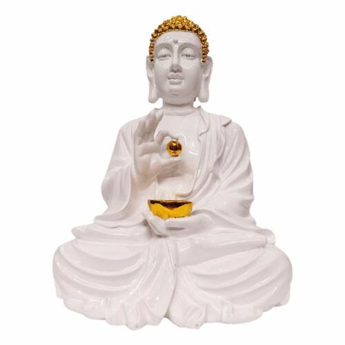 Lord Gautam Buddha Meditating Decorative Flagflower Idol Statue-