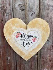 Decoupaged Wooden Heart Wall Hanging