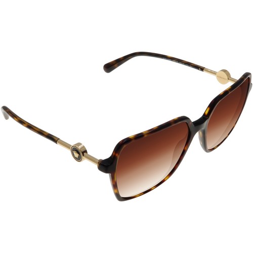 Gafas de sol Versace de gran tamaño VE4396 108/13 Havana con lentes degradadas con templos dorados - Imagen 3 de 8