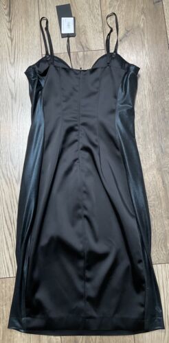 Abito Guess By Marciano nero raso slip contras elasticizzato lati tg 40 UK 8 #M3 - Foto 2 di 12