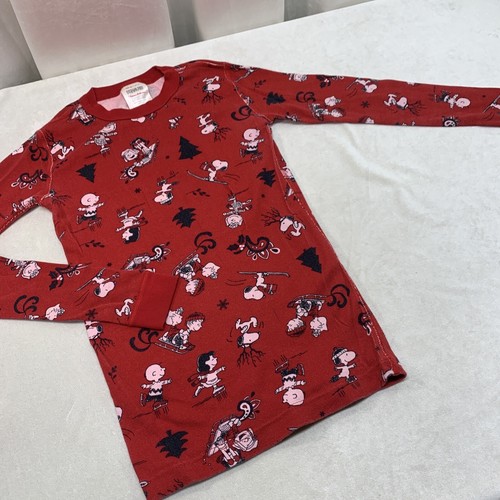 Peanuts Hanna Andersson Christmas Pajama Set Red Snoopy Charlie Brown 160 Sz 14 - Picture 6 of 11