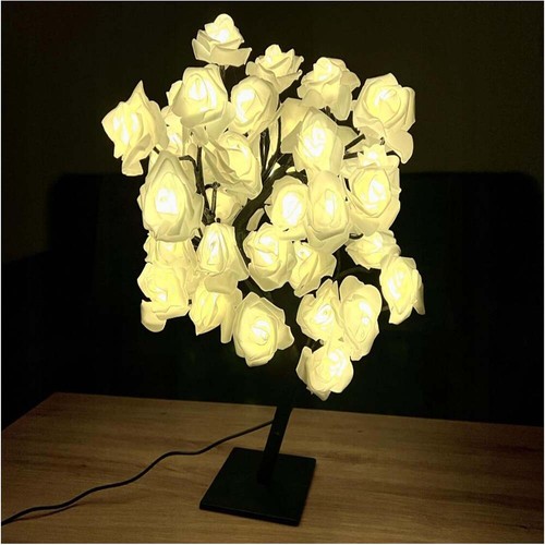 USB Forever Rose Tree Lamp Dimmable Touch Control LED Rose Flower Night Light - Picture 7 of 9