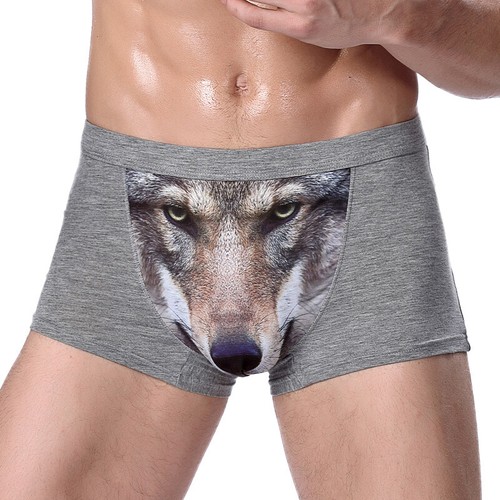 Mens Modal Wolf Printed Boxer Briefs Pouch Underwear Panties Lingerie Underpant∂ - Imagen 9 de 16