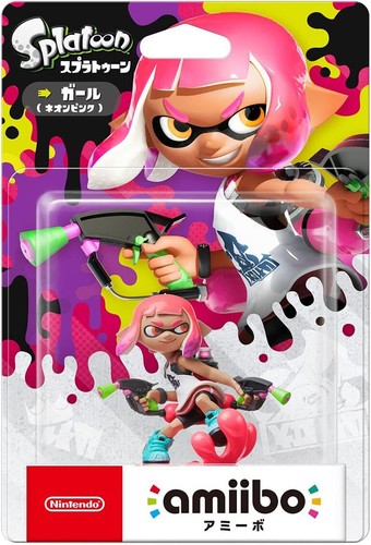 Juego de 2 tipos amiibo Nintendo Switch Splatoon Inkling Girl rosa neón, amarillo Japón - Imagen 3 de 7
