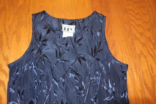 S/ M 7 ❤️ DBY ❤️Summer 50" MAXI Length Dress Fancy EVENING SATIN Sleeveless NAVY - Picture 4 of 6