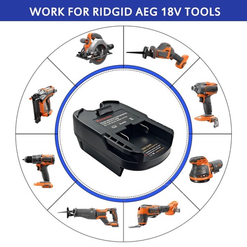 Adapter for Makita LXT 18V Li-Ion Battery Used on Ridgid AEG 18V Cordless Tools - Imagen 6 de 14