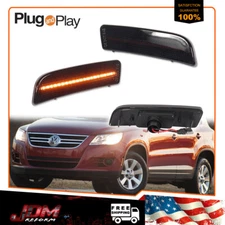 For 2009-2017 Volkswagen Tiguan Smoke Amber LED Front Side Marker Light Set of 2