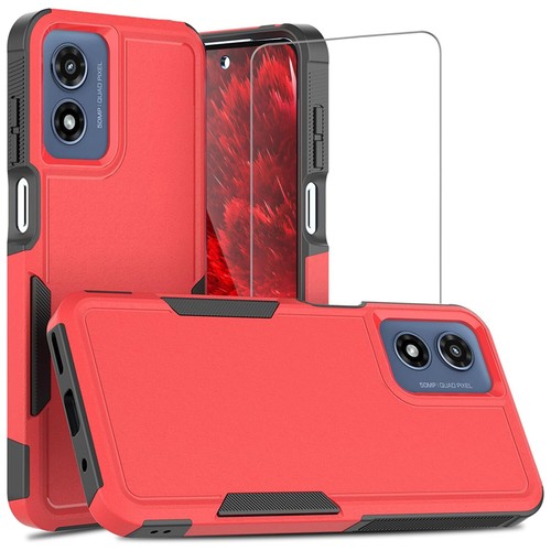 Für Moto G Play 4G 2024 Hülle Robust Robust Dual Layer Cover + Hartglas - Bild 16 von 40