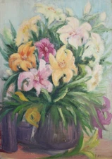 Still Life with flowers oil painting signed