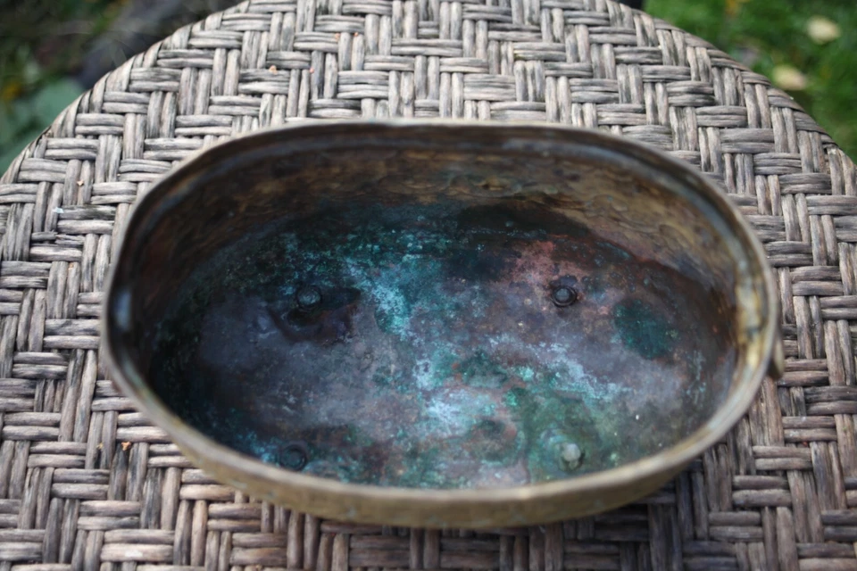 Antique Oval Copper planter plant pot holder, Unique, rare find, Vintage, Gift - Image 3 of 4