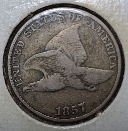 1857 Circulated Flying Eagle Cent DT44F