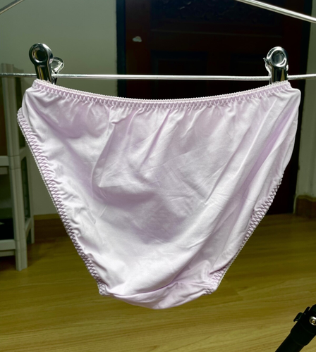 Vintage Silky Nylon Sissy Bikini Sheer Purple Lace Hi Cut Panty Briefs Sz.6/M - Picture 6 of 15