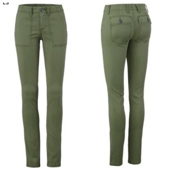 Cabi The Quest Bedford Trousers Pants 4 Corduroy Skinny Olive Green #5315 - Image 3 of 4