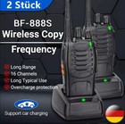 2 x Baofeng BF-888S Walkie Talkie Handfunkgerät mit-Headset UHF Sprechfunkgeräte