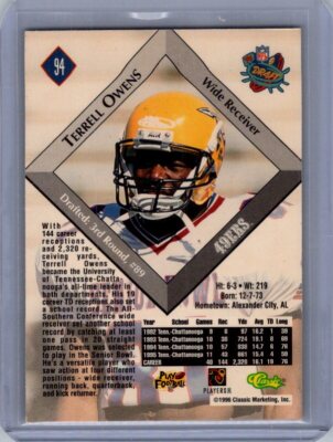 その他 UpperDeck Terrell Owens NFL 1996 Rookie 1996 Classic NFL Rookies Gold #94 Terrell Owens RC Rookie
