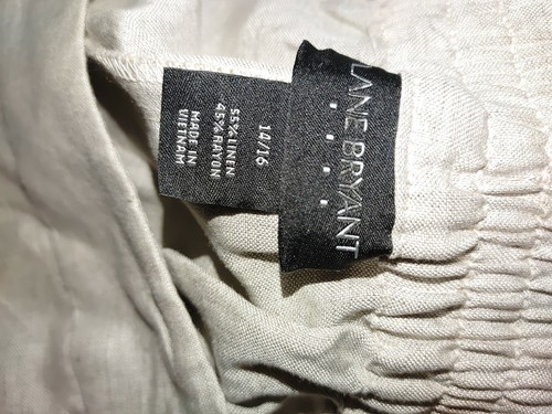 4783) NWOT LANE BRYANT 14/16 14W beige linen blend relaxed fit pants new 14 - Picture 2 of 6