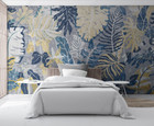 3D Tropical Leaves Hand Drawn Self-adhesive Removeable Wallpaper Wall Mural