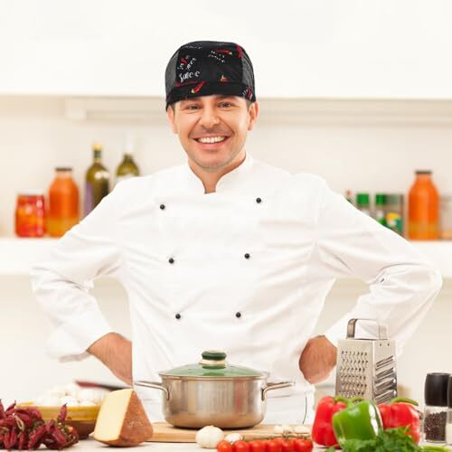 Chef Hat for Men Breathable Cooking Hat Adjustable Chef Cap Tie Back Chef Hat... - Picture 8 of 9