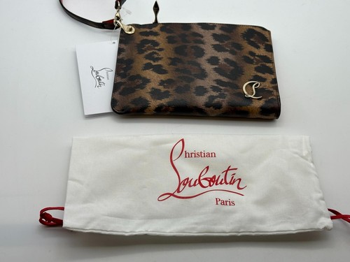 Christian Louboutin CL Logo Mini Zip Pouch Clutch Bag Wristlet Leopard $690 - 第 13/13 張圖片