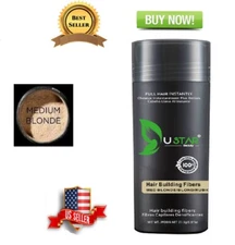 Ustar MEDIUM BLONDE Hair Building Fibers 0.97oz Free Shipping