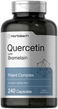 Quercetin with Bromelain Supplement | 240 Capsules | by Horbaach