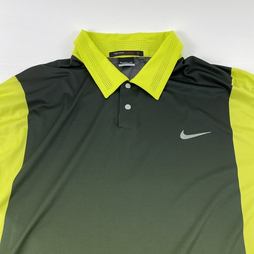 Nike Tiger Woods Collection Golf Polo Herren XL grün Dri Fit Stretch Logo - Bild 6 von 12