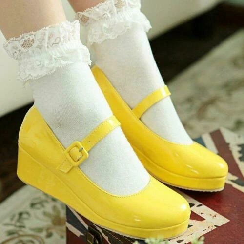 Buckle Wedge Heels for Women