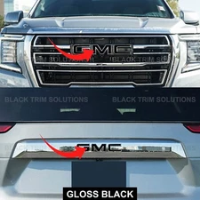 Gloss Black Overlay DECALS for 2021 2022 2023 2024 GMC Yukon Front Rear Emblem