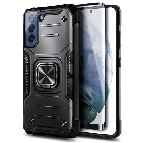 For Samsung Galaxy S21 FE 5G Case Shockproof Ring Stand Cover w/ Tempered Glass - Picture 10 of 31
