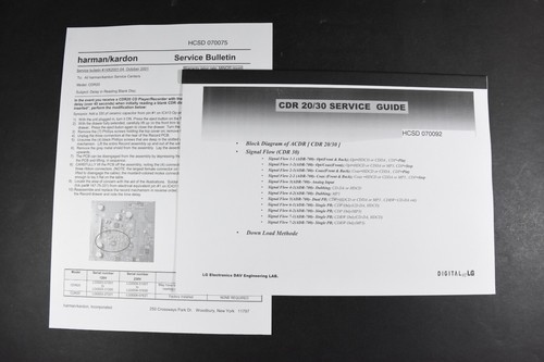 Harman Kardon CDR 20 Dual-tray CD-R/CD-RW Recorder/Player Service Manual - Picture 3 of 3