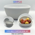 GEM+ | Premium 4 Pcs Multi-Purpose Bowl Set with 2 Colanders - Strainers & Sieve