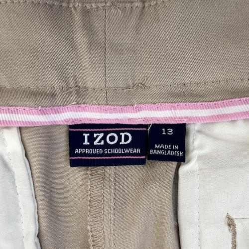 2 IZOD Teen Size 13 Pants Approved Schoolwear Khaki Stretch Skinny Lot Khaki NEW - Picture 5 of 11