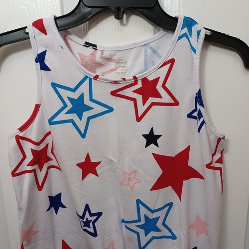 GIRL'S WAY TO CELEBRATE PATRIOTIC SLEEVELESS SHIRTS SIZE XL 14/16 - Picture 2 of 12