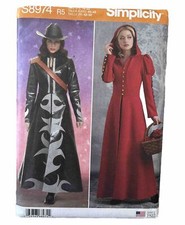 S8974 Sewing Pattern Costume Hooded Coats  Sz 14-22 Simplicity 8974 Uncut